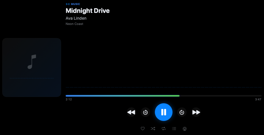 Apertura media controls in the notch